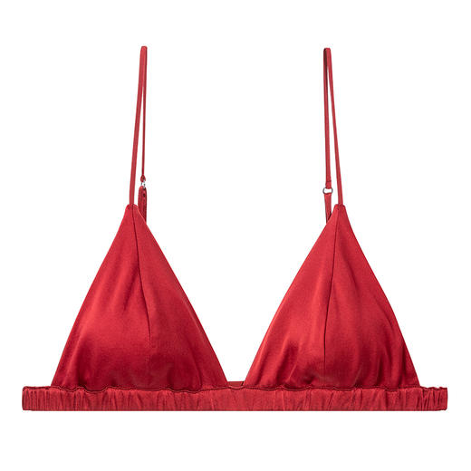 弗利少女本命年真丝三角杯红色内衣套装 商品图5
