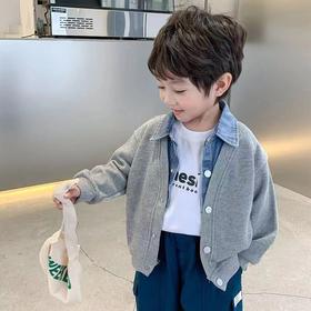 【时尚休闲，韩系帅气！】儿童时尚休闲假两件外套男童春秋韩系帅气新款外套上衣lmsh