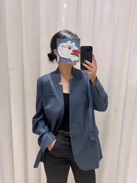 Semplicita｜G14 蓝灰立领西装外套 [灰 蓝 ]