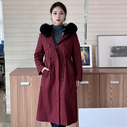 【XXL2】【炫彩派克服】臣禾【狐狸毛领】【水貂毛皮内胆】【90白鸭绒】御寒中长保暖外套皮草9224250637  商品图4