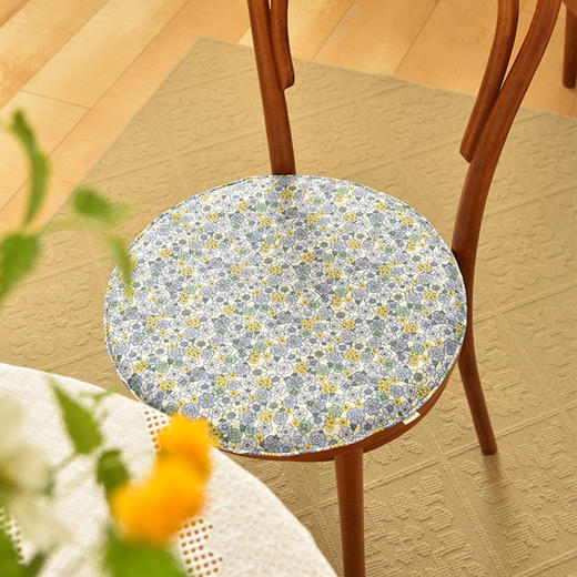田园碎花系列椅垫家用四季通用中式实木加厚餐椅防滑圆形座垫 商品图2