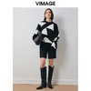 VIMAGE纬漫纪冬季新款撞色显瘦百搭基础简约针织衫V2001613 商品缩略图1