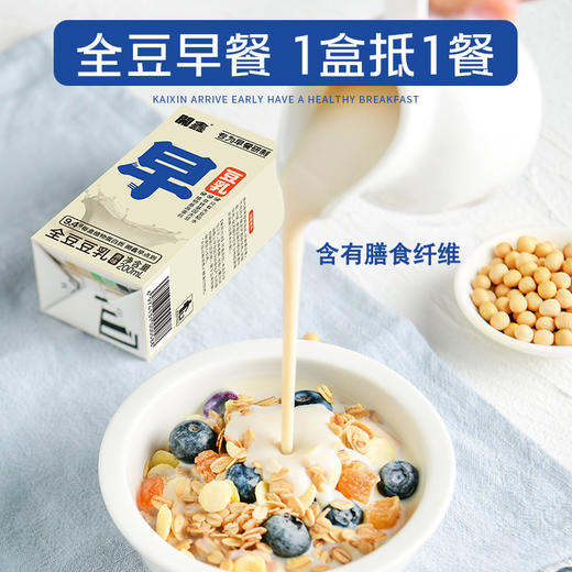 开鑫早餐全豆豆乳200ml*10盒装原味豆浆植物蛋白质豆奶饮料包邮 商品图1