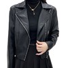 韩版机车风短款皮衣外套女2023秋季新款西装领修身水洗蛋白皮夹克 商品缩略图4