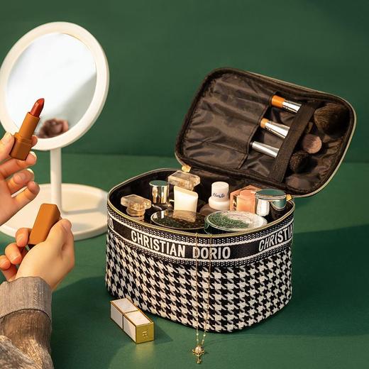 新款千鸟格化妆包ins洗漱收纳包化妆品收纳包便携耐脏百搭手提包 商品图3