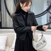 韩版机车风短款皮衣外套女2023秋季新款西装领修身水洗蛋白皮夹克 商品缩略图1