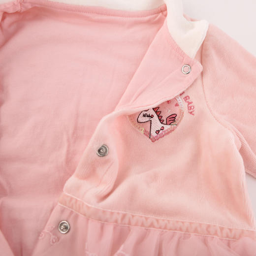 棉果果春秋款女童天鹅绒对开连体衣连身衣哈衣M322722418457 商品图3