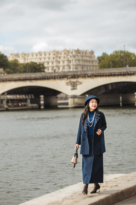 【林栖设计小店】【双面可穿】绵羊毛双面呢双面穿传统提花保暖2023秋冬新品外套女1934017 商品图7