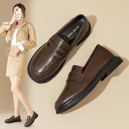 ZHR厚底乐福鞋2023秋季新款英伦风法式小皮鞋jk一脚蹬单鞋ins女鞋 商品图4