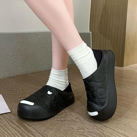 卡通防水棉拖鞋女款团购包跟室内家居保暖毛绒月子鞋冬外出包头拖 商品图9