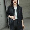 韩版中长款皮衣外套女2023秋季新款翻领系带修身水洗PU皮夹克 商品缩略图4