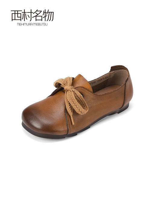 西村名物2023年秋季新款百搭休闲系带简约软底透气舒适单鞋T23CM34371 商品图0