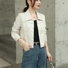 2023秋季新款皮衣外套女韩版翻领短款水洗PU皮衣修身皮夹克 商品缩略图0