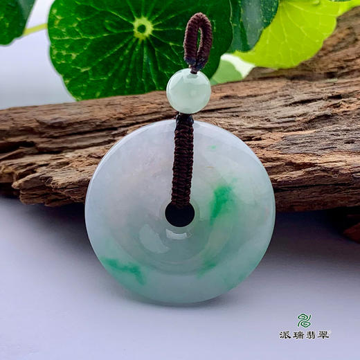 派瑞翡翠 翡翠平安扣 糯种 飘绿花 商品图0