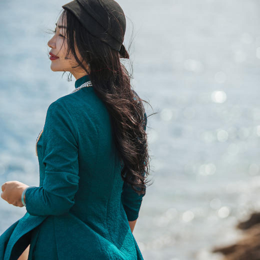 【林栖设计小店】提花长衫套装复古新中式百搭2023秋冬新品阔腿裤上衣女1934086 商品图5