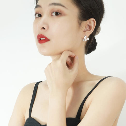 美裕 银925淡水珍珠耳钉 6-7mm白 107235 商品图4