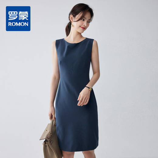 【简约百搭】罗蒙女士连衣裙时尚日常大众休闲无袖连衣裙中长款女 商品图2