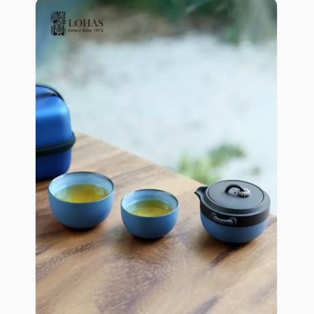 【彼达思】 陆宝陶瓷户外泡茶器具金喜环旅行套组一壶两杯 商品图0
