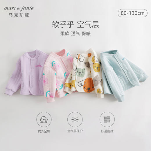 【空气层】马克珍妮秋装新款男女童无感印花棒球领外套上衣231179 商品图0
