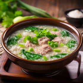 青菜瘦肉粥