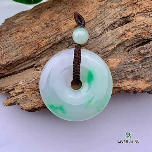 派瑞翡翠 翡翠平安扣 糯种 飘绿花 商品图3