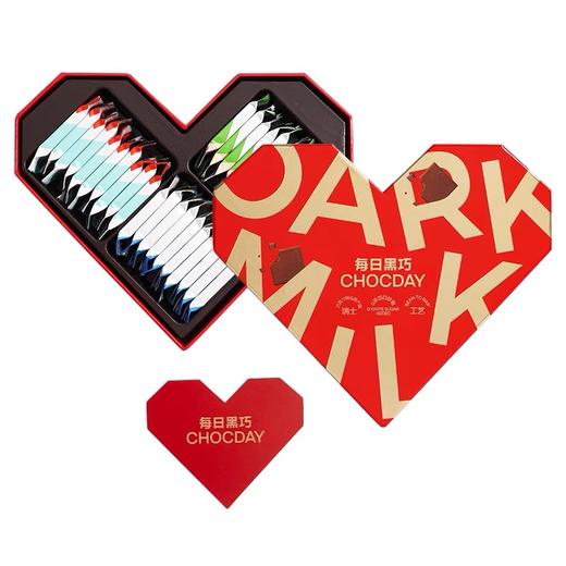 新老包装随机发货-每日心意巧克力礼盒120g-新老包装随机发货/040444 心形礼盒30片装高膳食纤维一盒享受3种口味 商品图0