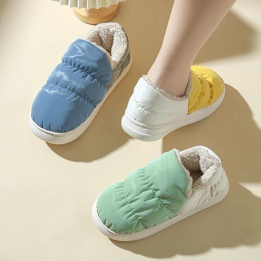 羽绒布包跟棉拖女冬季高颜值情侣款超轻居家月子鞋厚底保暖拖鞋 商品图3