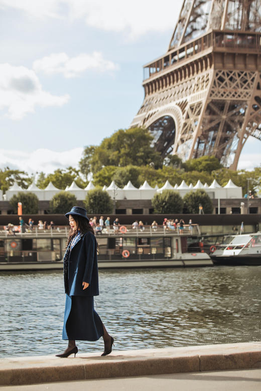 【林栖设计小店】【双面可穿】绵羊毛双面呢双面穿传统提花保暖2023秋冬新品外套女1934017 商品图6