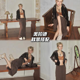 23AW｜丝绒外套 + 开叉长裙，「丝」滑入秋~