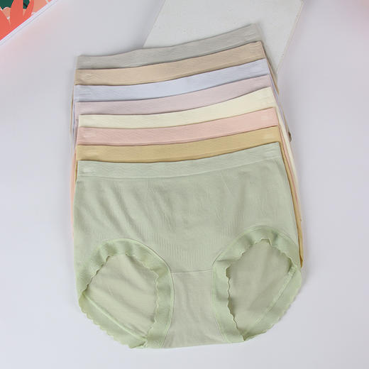 无缝60支兰精莫代尔裸氨中腰透气抗菌裆大码女士三角裤内裤 商品图2