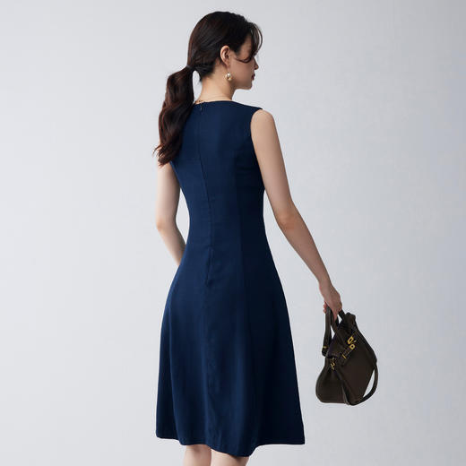 【简约优雅】罗蒙女士连衣裙百搭日常聚会职场无袖中长款连衣裙女 商品图4