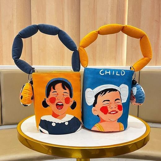 可爱表情系列手提水桶包女原创水桶包 商品图4