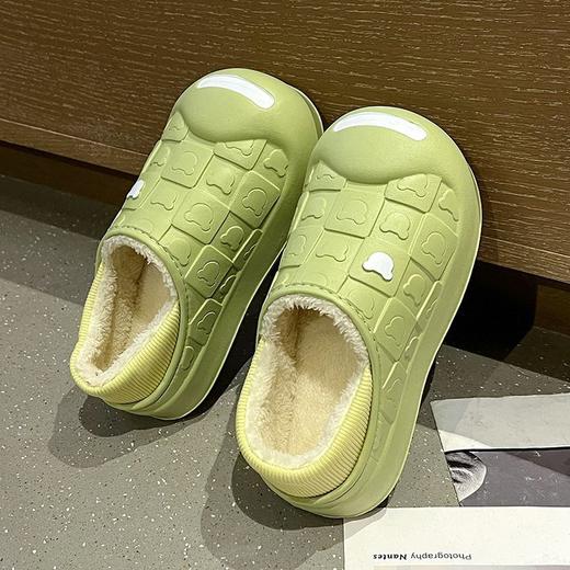 卡通防水棉拖鞋女款团购包跟室内家居保暖毛绒月子鞋冬外出包头拖 商品图4