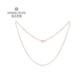 【时尚K金】钻石世家 18K金项链 素K金O字链椭圆形项链 17寸 42厘米（约1.02±0.1克）