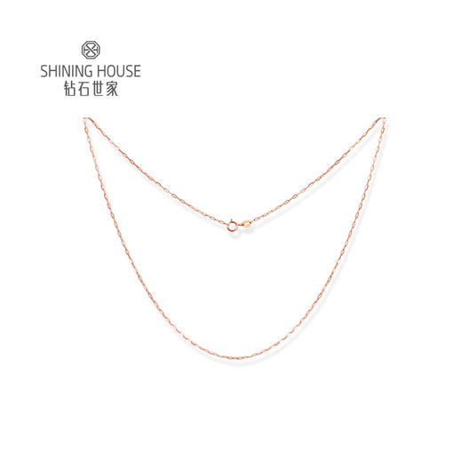 【时尚K金】钻石世家 18K金项链 素K金O字链椭圆形项链 17寸 42厘米（约1.02±0.1克） 商品图0