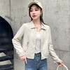 2023春秋新款韩版短款皮衣外套女翻领修身水洗皮夹克女 商品缩略图2