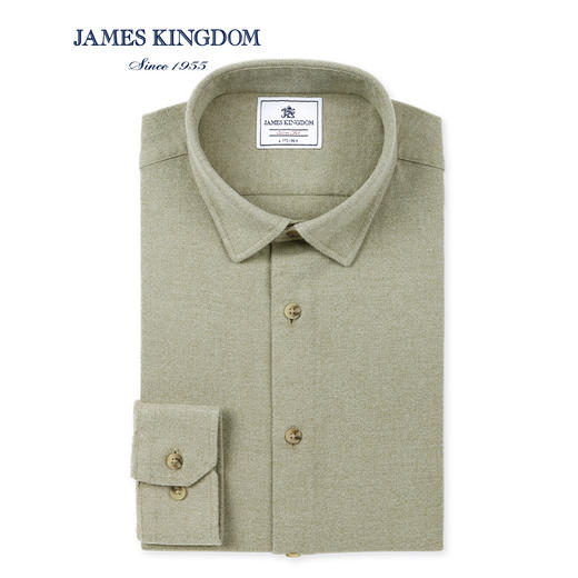 【SORONA柔软舒适保暖衬衫】占姆士男士秋冬新款商务纯色长袖修身抗皱衬衣 商品图3