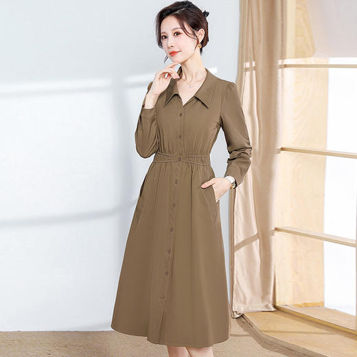 QYM ZXB318-L简约修身纯色时尚POLO领休闲连衣裙 商品图2