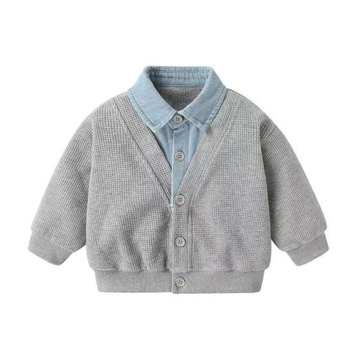 【时尚休闲，韩系帅气！】儿童时尚休闲假两件外套男童春秋韩系帅气新款外套上衣lmsh 商品图2