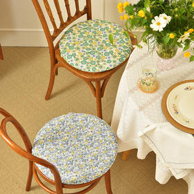 田园碎花系列椅垫家用四季通用中式实木加厚餐椅防滑圆形座垫