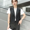 韩版短款皮衣马甲外套女2023秋季新款翻领水洗PU皮衣马夹修身 商品缩略图1
