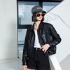 韩版短款皮衣外套女2023春秋新款宽松翻领皮包扣水洗PU皮衣女 商品缩略图3