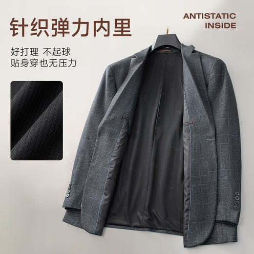 【新款DDA】大依优型大码男装两粒扣西服外套格纹休闲商务加肥加大上衣男士正装潮 商品图2