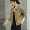 韩版短款皮衣外套女2023秋季新款翻领休闲夹克水洗PU皮衣女 商品缩略图1