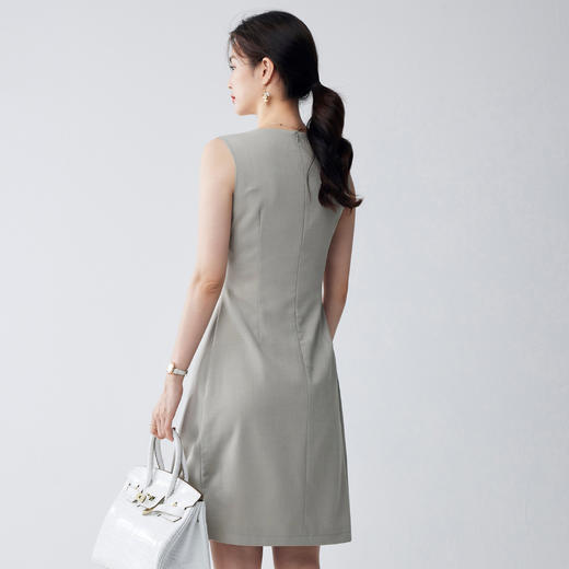 【经典百搭】罗蒙春夏款女士连衣裙知性优雅简约中长款无袖连衣裙女 商品图3