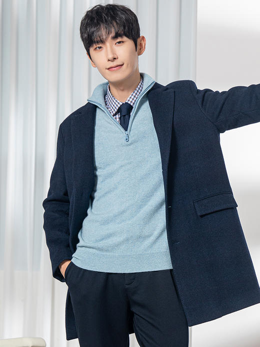 callisto藏青全羊毛大衣 FRFEC058C 商品图0