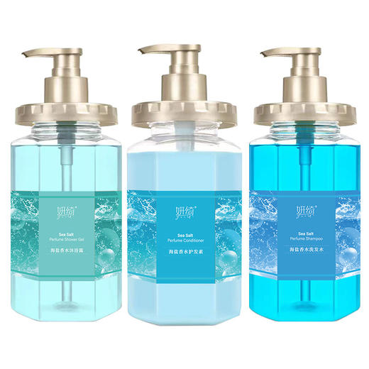 【超好闻小众香！海盐香水洗沐套装】浴后嫩肤不紧绷，健康除螨，0伤害，不紧绷不假滑，洗发水沐浴露护发素持久留香水洗护套装500ML育发 商品图4