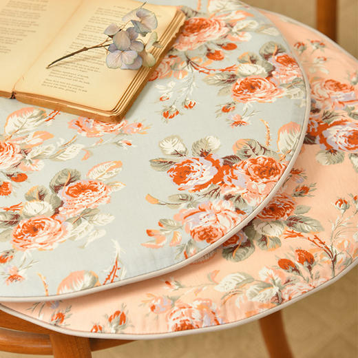 法式玫瑰椅垫家用四季通用中式实木加厚餐椅防滑圆形座垫 商品图3