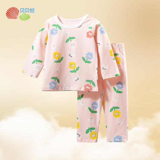贝贝怡春秋宝宝套头套装女童家居服两件套儿童睡衣空调服233T2639 商品图8
