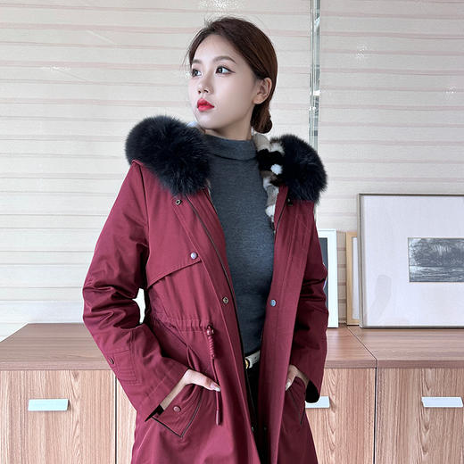 【XXL2】【炫彩派克服】臣禾【狐狸毛领】【水貂毛皮内胆】【90白鸭绒】御寒中长保暖外套皮草9224250637  商品图6